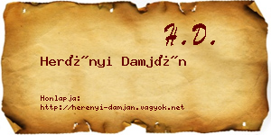 Herényi Damján névjegykártya
